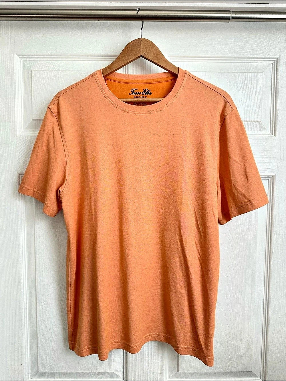 Tasso Elba Supima Short Sleeve Tee in Orange Size Medium